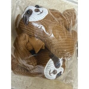 Hanging Sloth 3D Knit Crew Socks – Whimsical Animal Novelty Socks